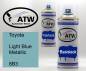 Preview: Toyota, Light Blue Metallic, 8B3: 400ml Sprühdose + 400ml Klarlack - Set, von ATW Autoteile West.